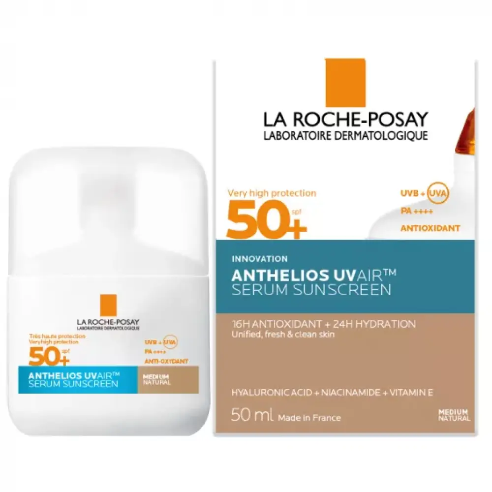 سيروم واقي شمس SPF50+ أنثيليوس يو في إير الملون متوسط طبيعي من لاروش بوزيه – 50 مل