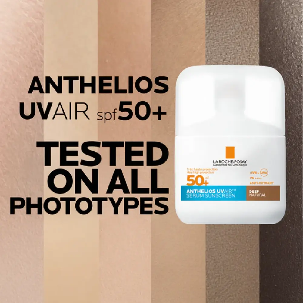 سيروم واقي شمس SPF50+ أنثيليوس يو في إير الملون عميق طبيعي من لاروش بوزيه – 50 مل