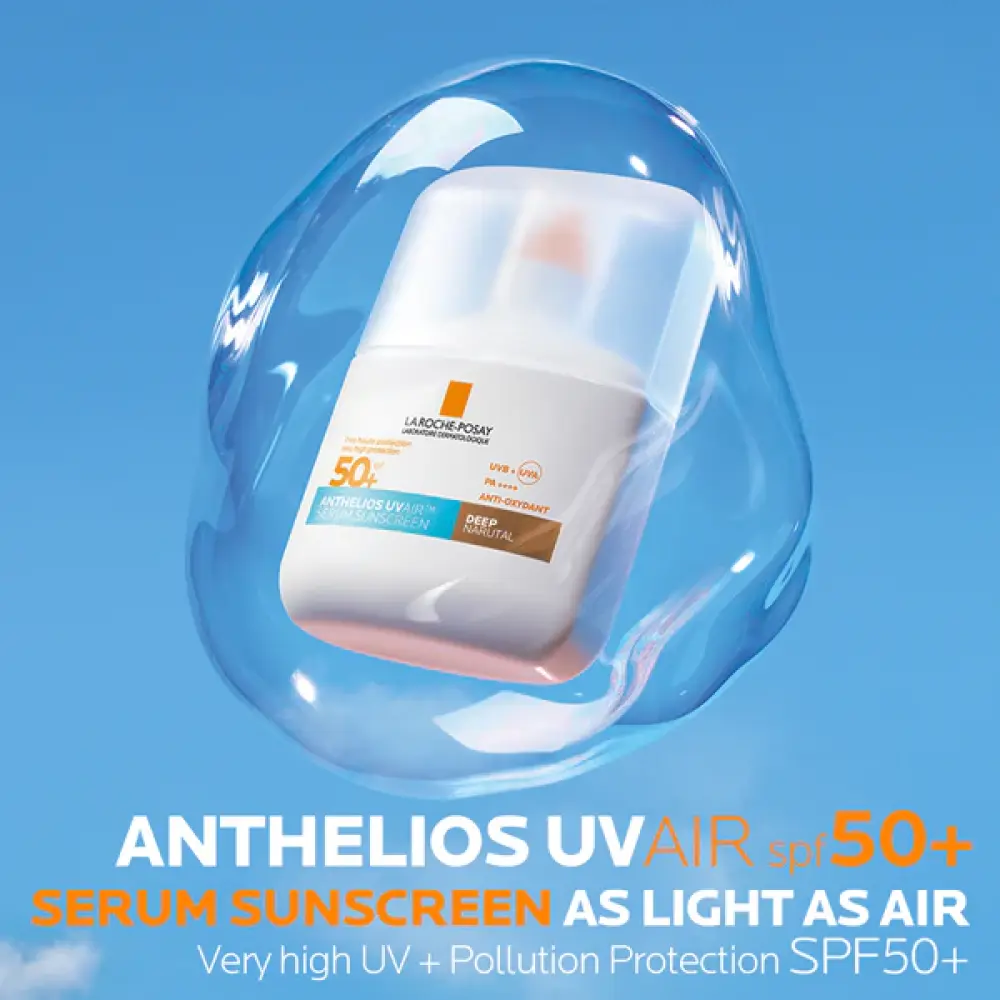 سيروم واقي شمس SPF50+ أنثيليوس يو في إير الملون عميق طبيعي من لاروش بوزيه – 50 مل