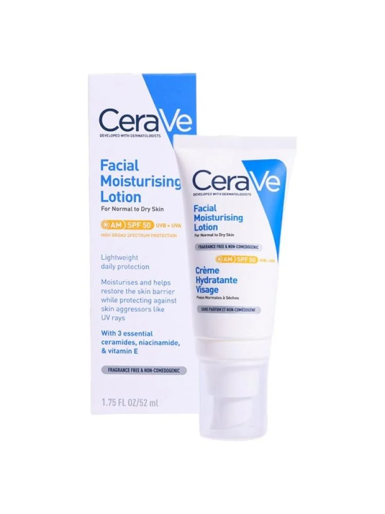 لوشن نهاري مرطب للوجه بعامل حمايه SPF50 من سيرافي – 52مل