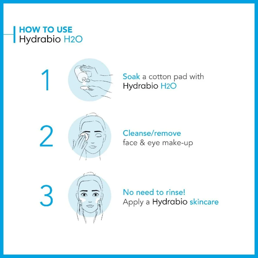 ماء ميسيلار مرطب هيدرابيو H2O مزيل للمكياج من بيوديرما – 250 مل