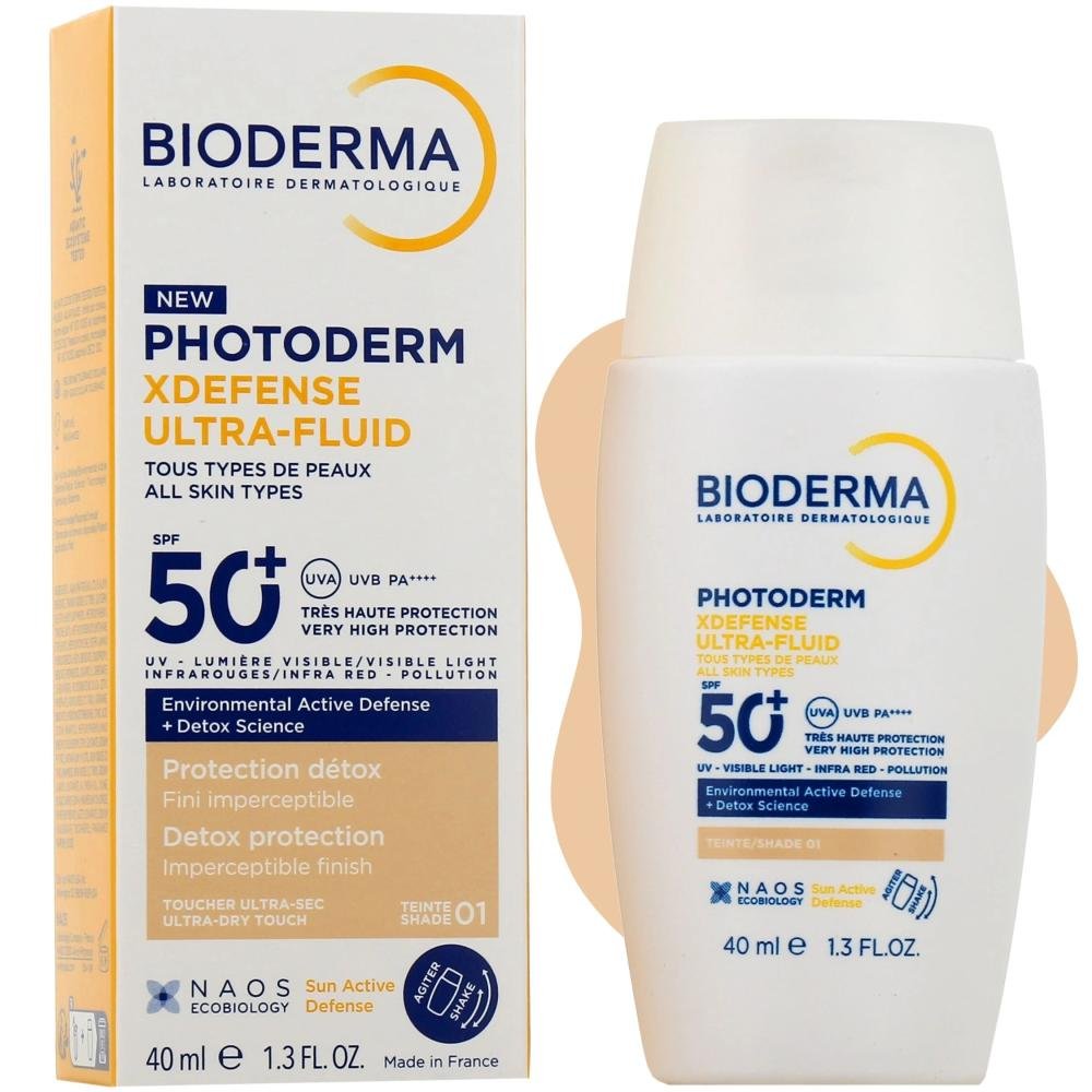 واقي شمس ملون فوتوديرم إكس ديفنس ألترا-فلويد SPF 50+ من بيوديرما – لون 01 | 40 مل