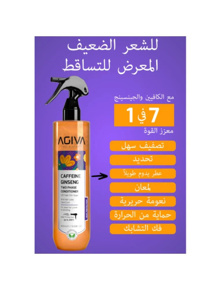 بخاخ حماية الشعر من الحرارة حتى 230 بالكافيين من اجيفا – 400 مل