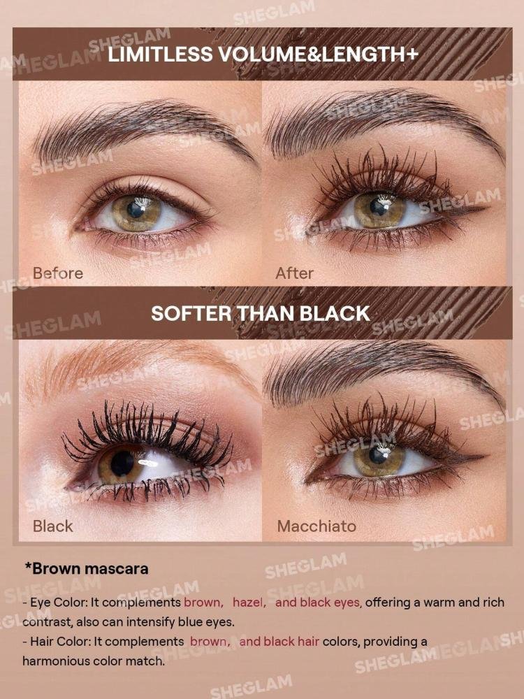 ماسكارا متكاملة مقاومة للماء Waterproof Burgundy بفرشتين من شيقلام 4.2 جرام