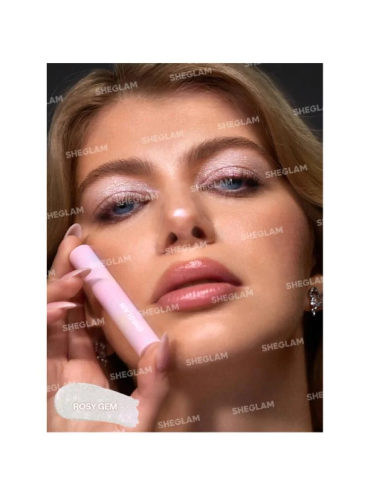 هايلايتر وظلال عيون كريستال جيلي جليز ستيك Rosy Gem من شيقلام 3 جرام