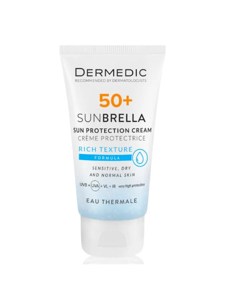 كريم واقي شمس SPF 50 من ديرميديك للبشرة الجافة والعادية – 40 مل