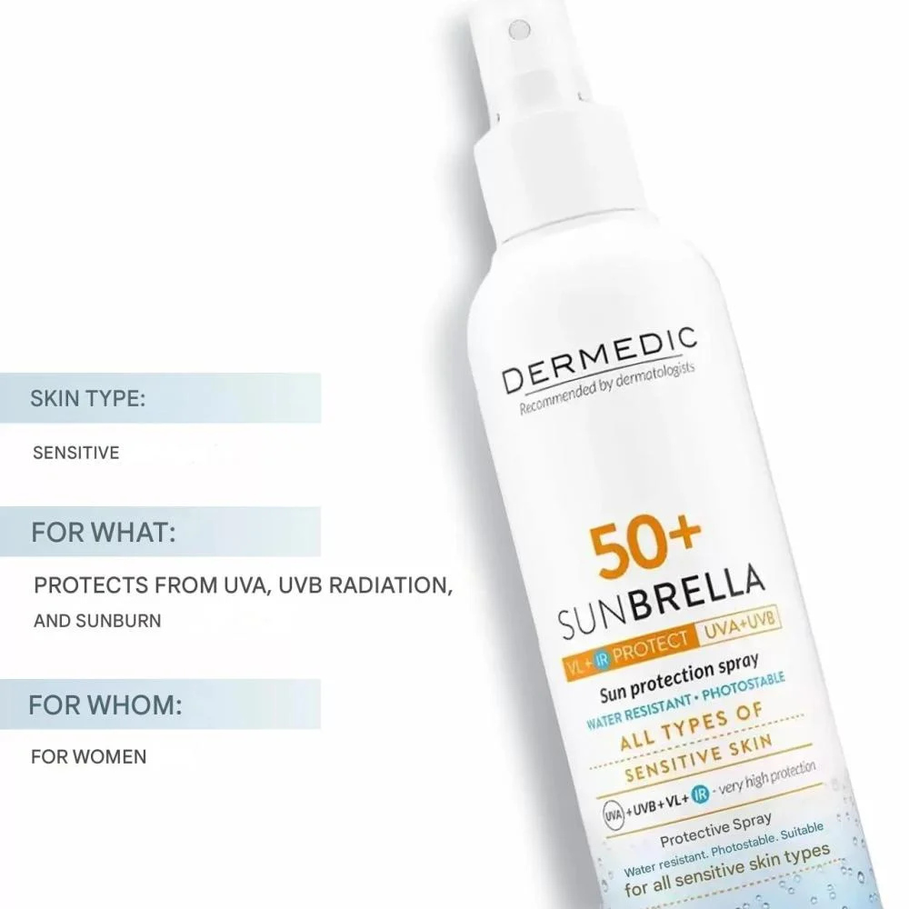 بخاخ حليبي سنبريلا واقي شمس SPF 50 للبشرة الحساسة من ديرميديك – 150 مل