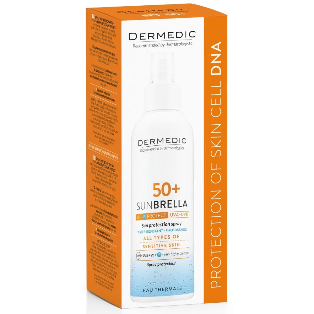 بخاخ حليبي سنبريلا واقي شمس SPF 50 للبشرة الحساسة من ديرميديك – 150 مل